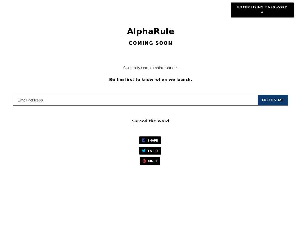 alpharule.com — Shopify storefront screenshot