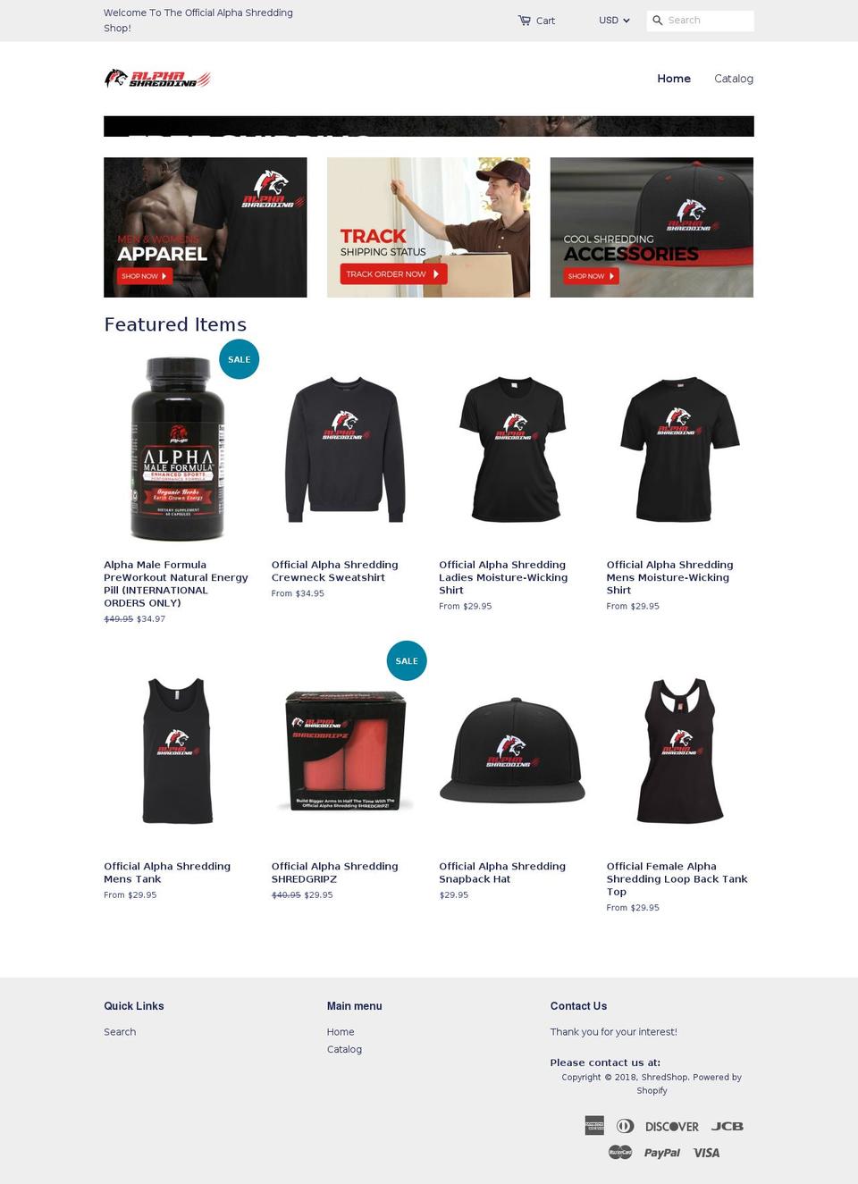 alphashreddingshop.com — Shopify storefront screenshot