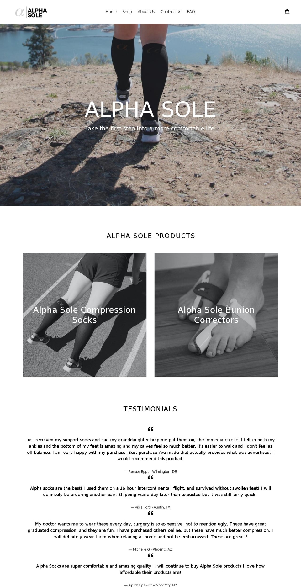 alphasole.com shopify website screenshot