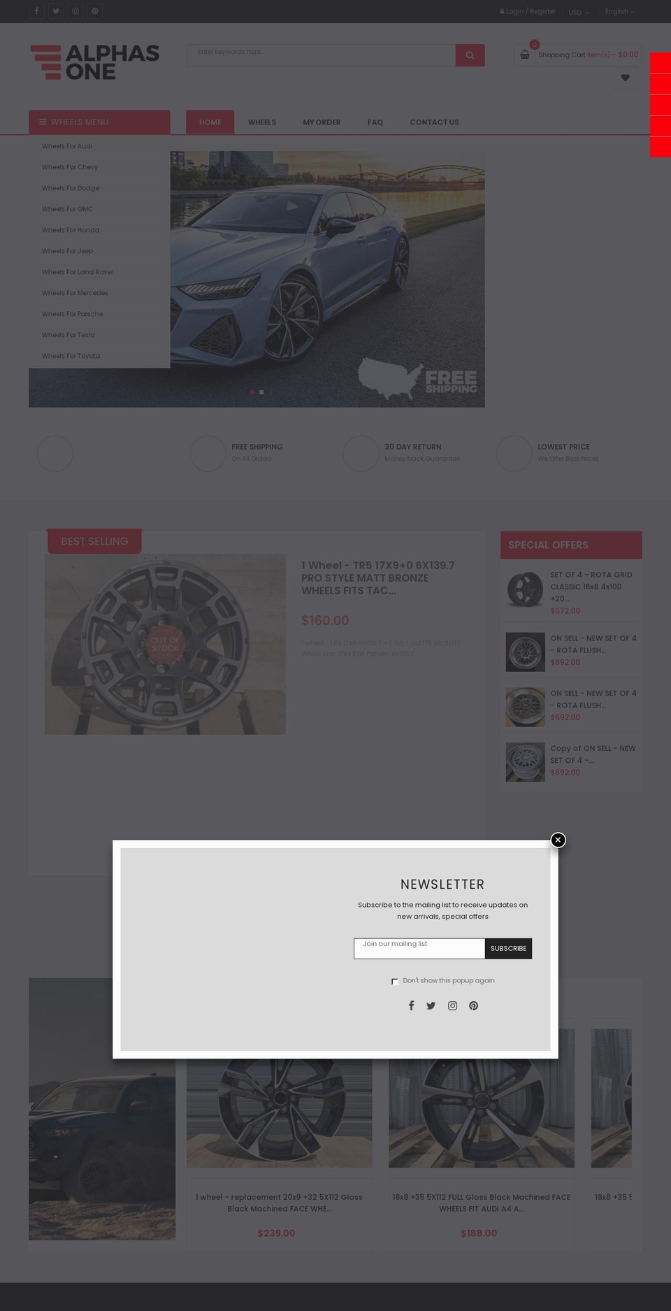 Ss-autoparts-home Shopify theme site example alphasone.com