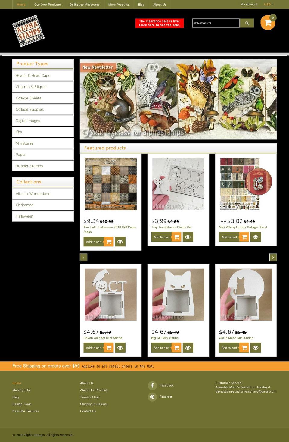 theme275 Shopify theme site example alphastamps.net