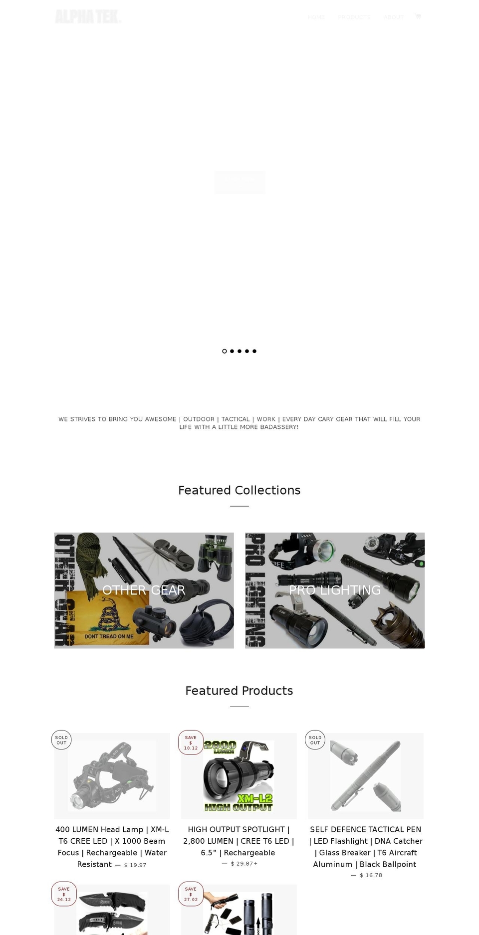 alphatangoequipt.com shopify website screenshot