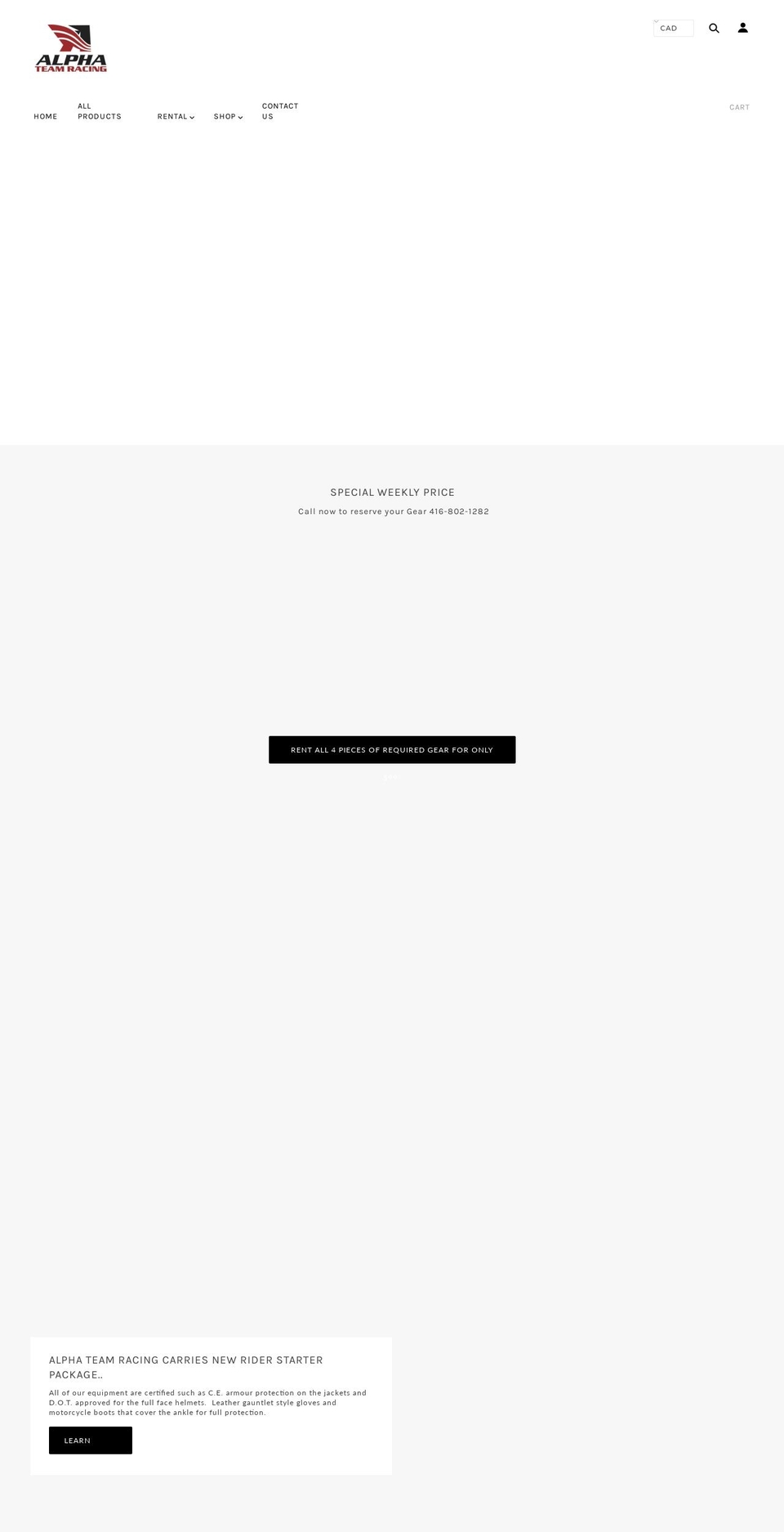 alphateamracing.com — Shopify storefront screenshot
