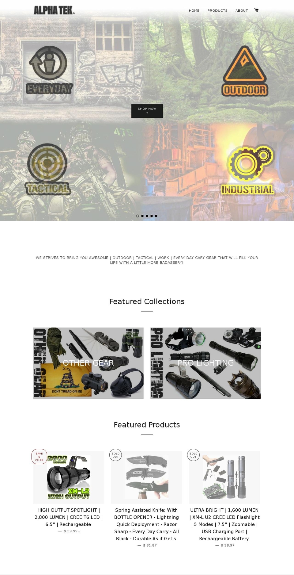 alphatekgear.com — Shopify storefront screenshot