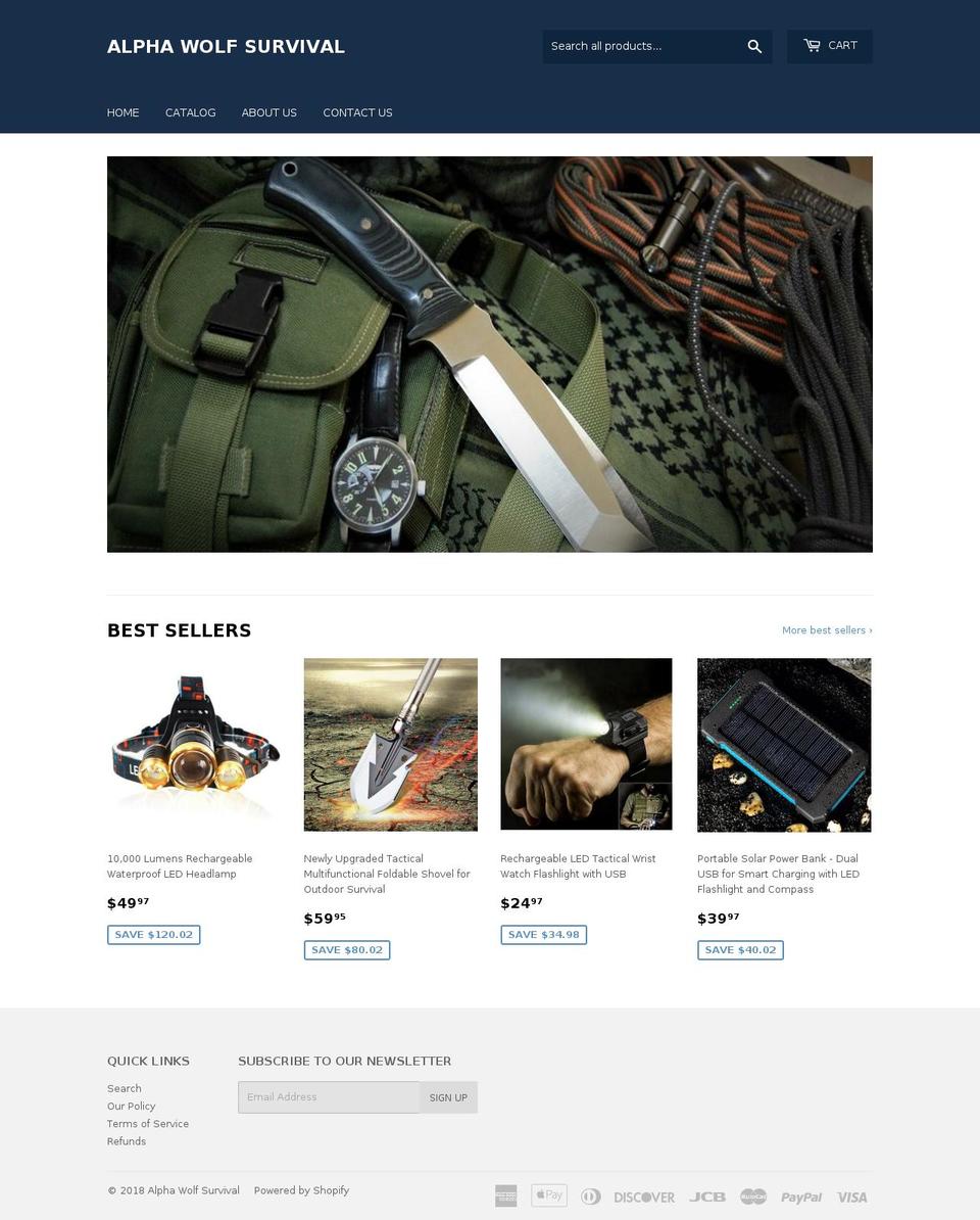 alphawolfsurvival.com — Shopify storefront screenshot