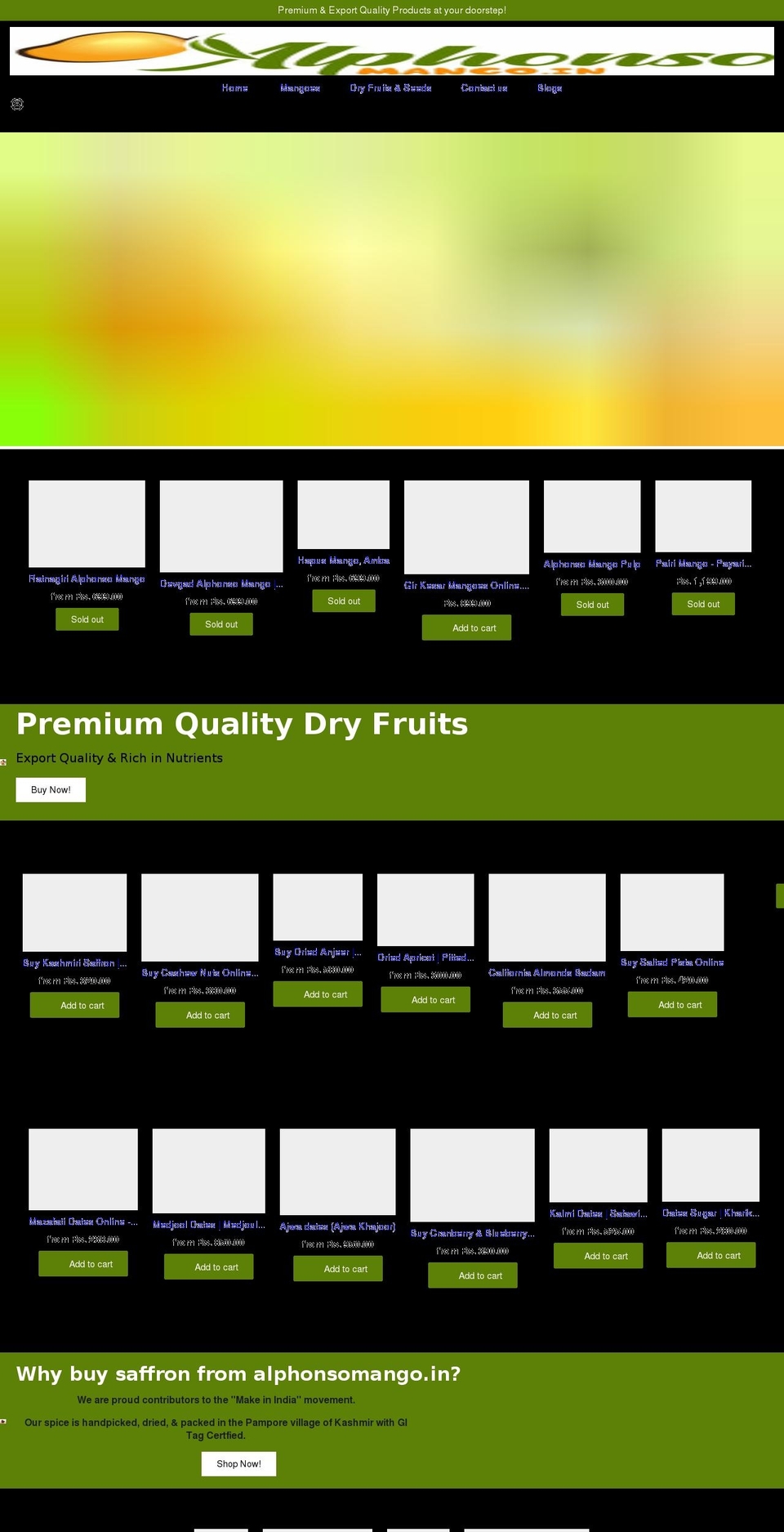 alphonsomango.in shopify website screenshot