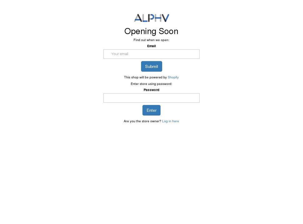 alphvsupply.com — Shopify storefront screenshot