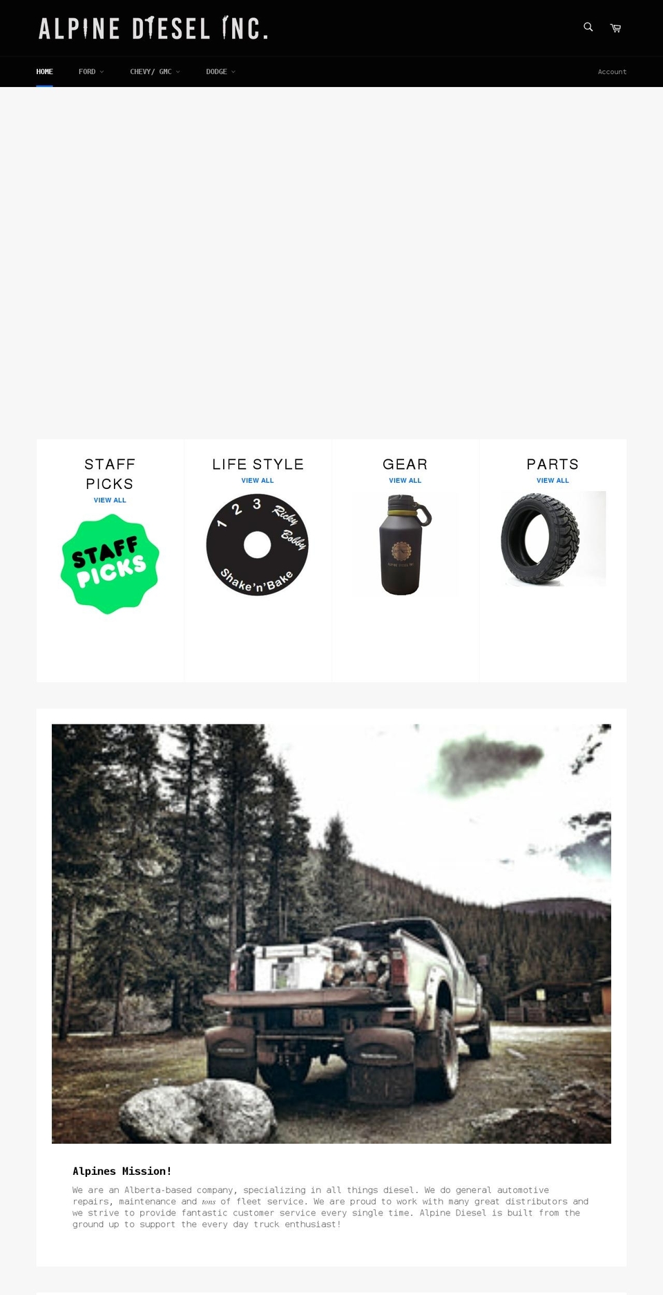 alpine-diesel-inc.myshopify.com shopify website screenshot