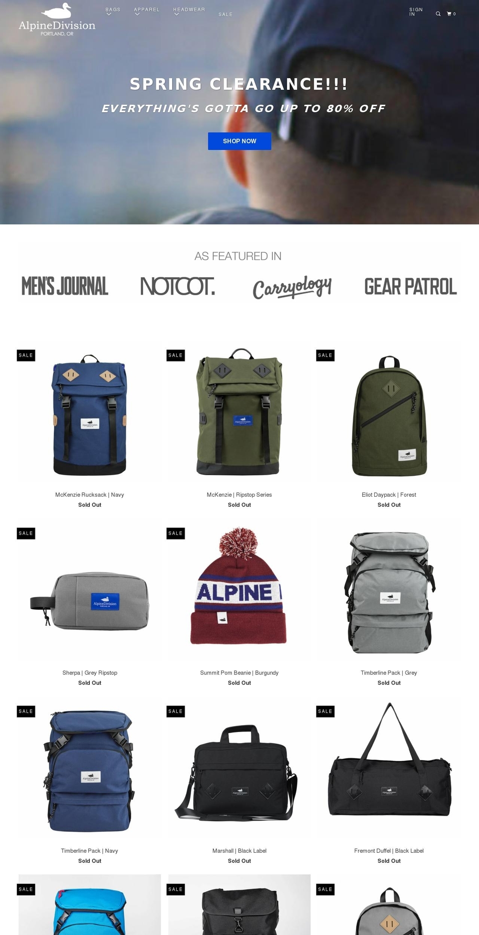 Copy of Fall Shopify theme site example alpine-division.com