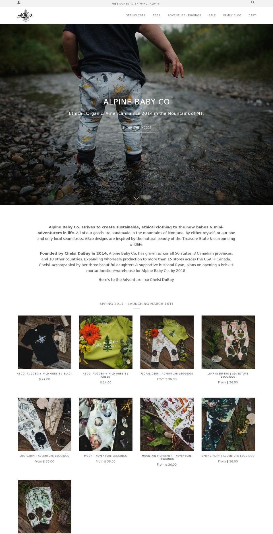 alpinebabyco.com shopify website screenshot