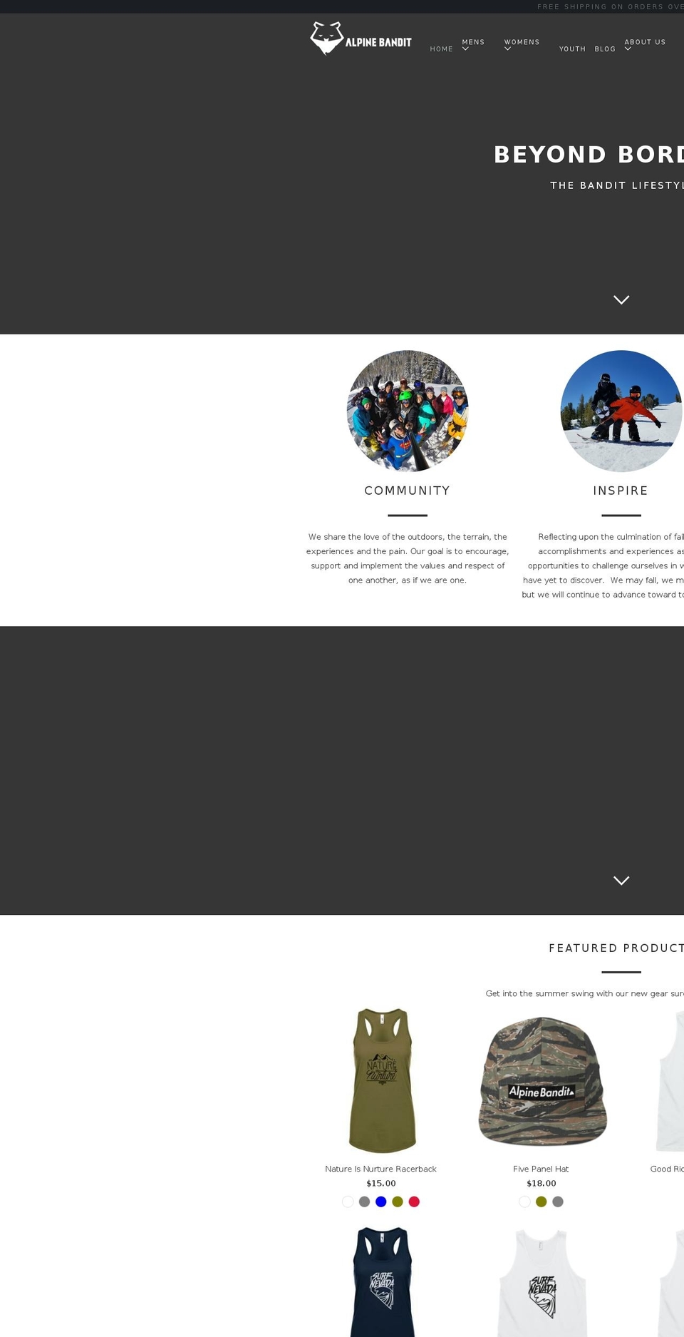 alpinebandit.com — Shopify storefront screenshot