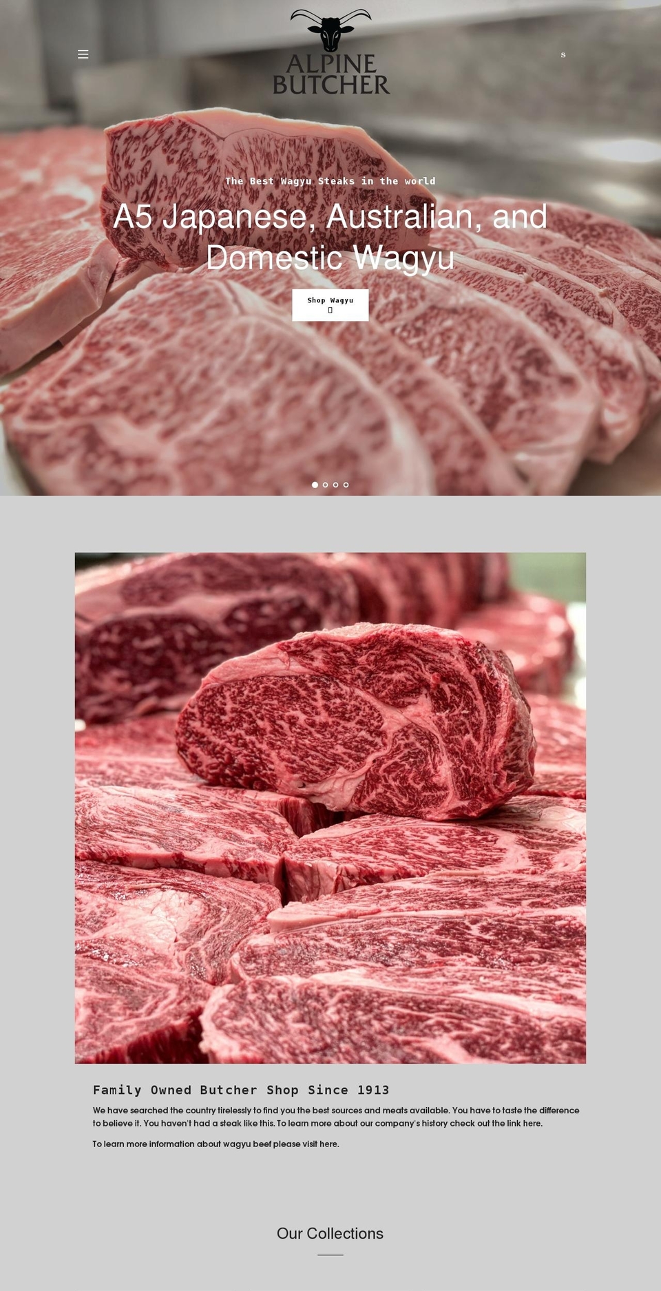 alpinebutchershop.com shopify website screenshot