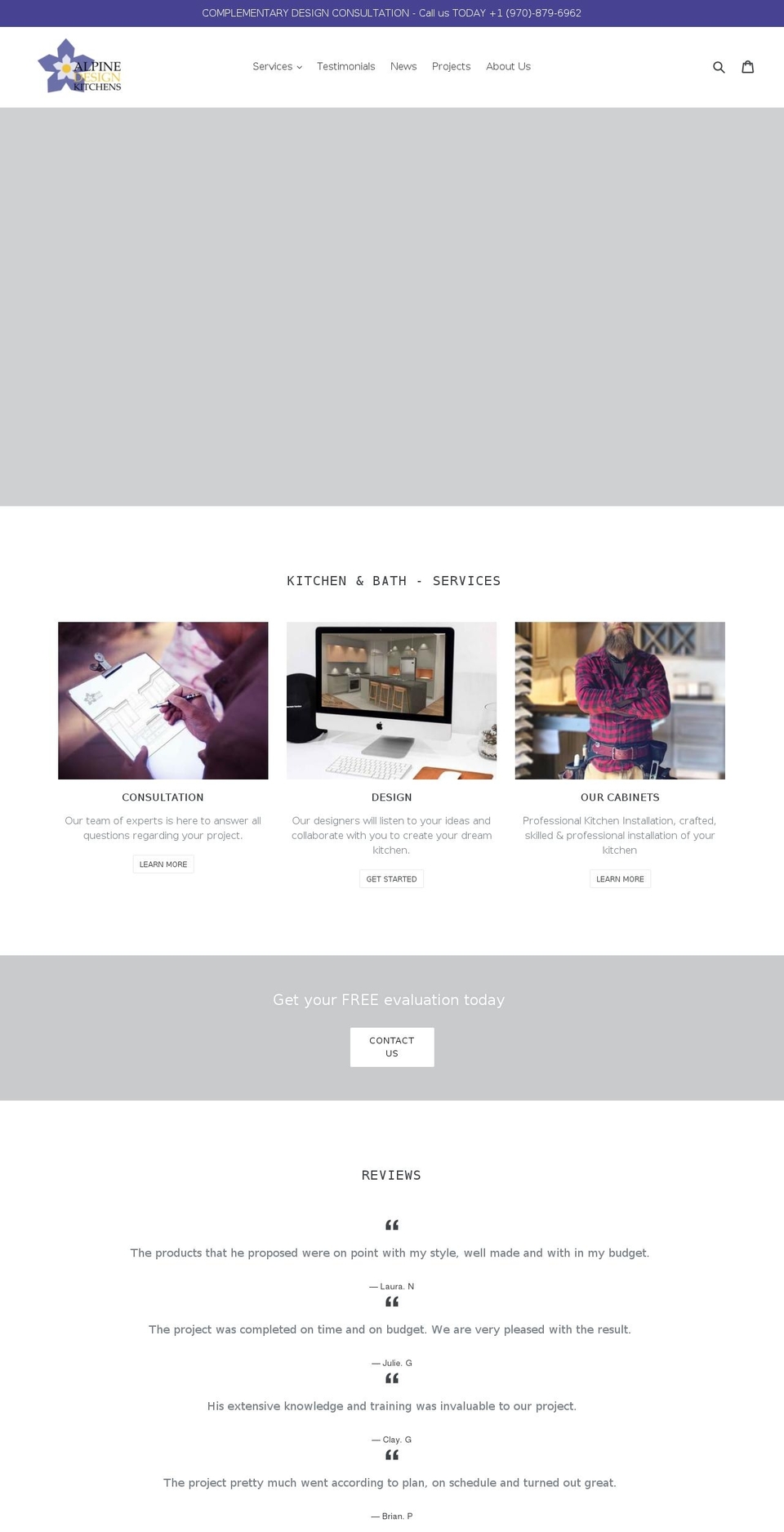 Version 1 Shopify theme site example alpinedesignkitchens.com