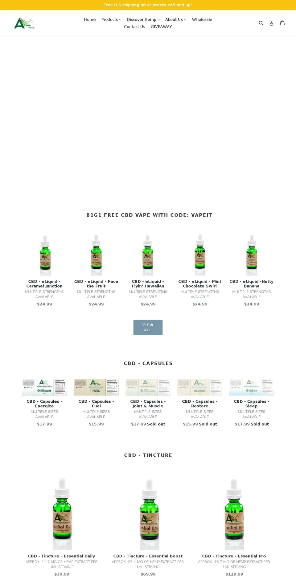 alpinehemp.com shopify website screenshot