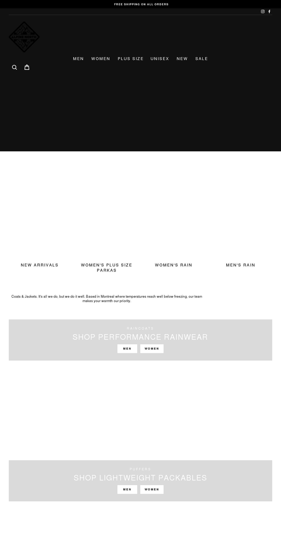 alpinenorth.com shopify website screenshot