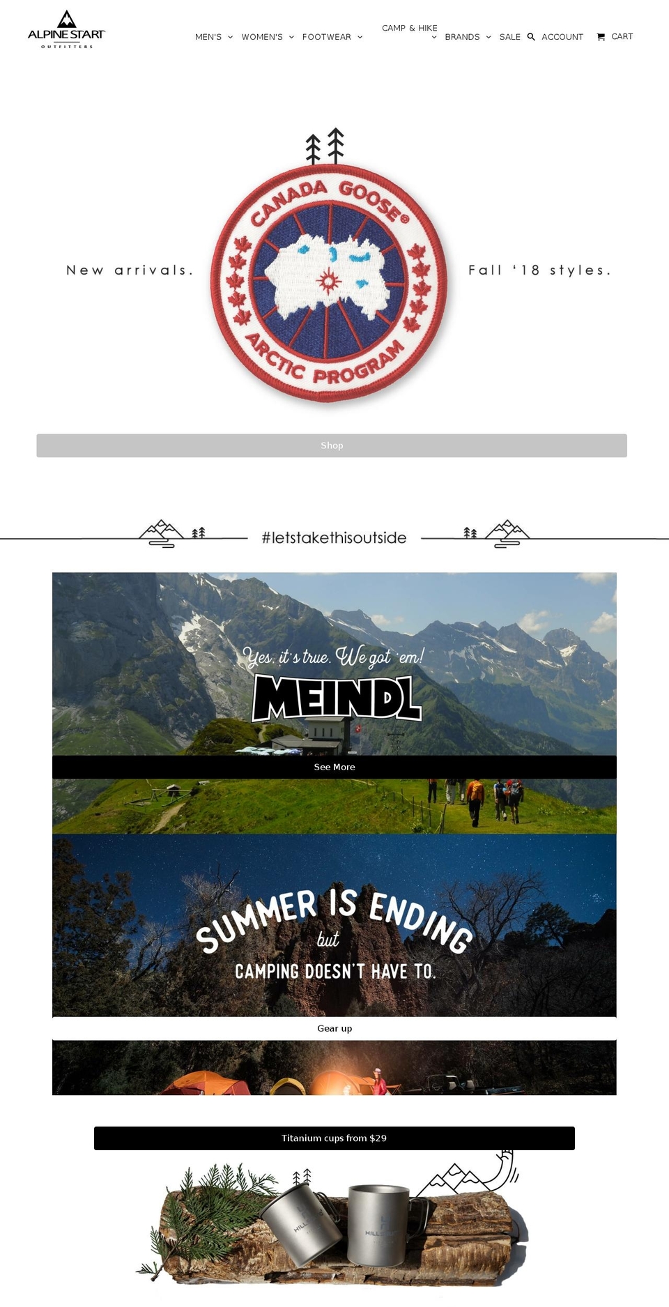 Go live in May Shopify theme site example alpinestart.ca
