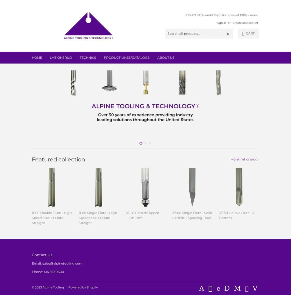 alpinetooling.com shopify website screenshot