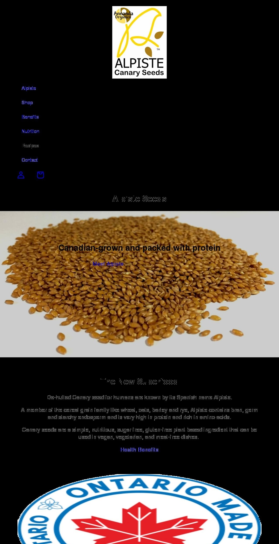 alpisteseeds.com shopify website screenshot