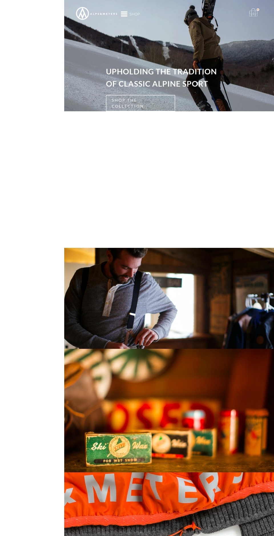 alpsandmeters.com shopify website screenshot