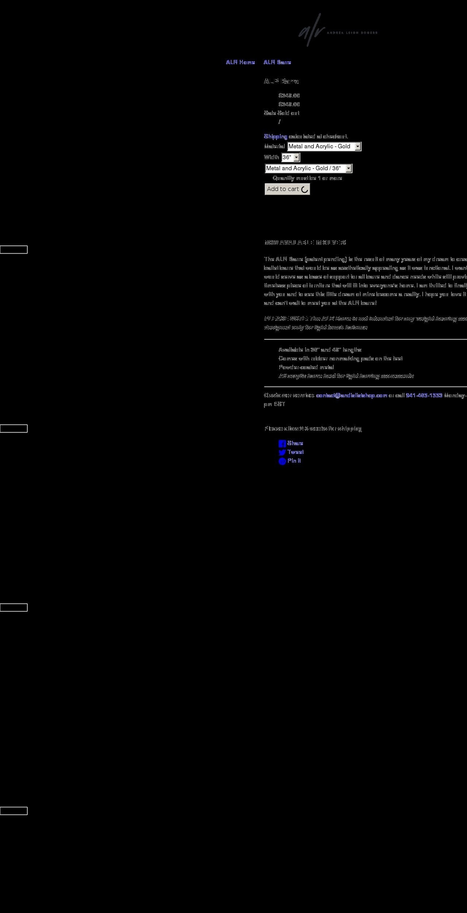 alr-barre.myshopify.com shopify website screenshot