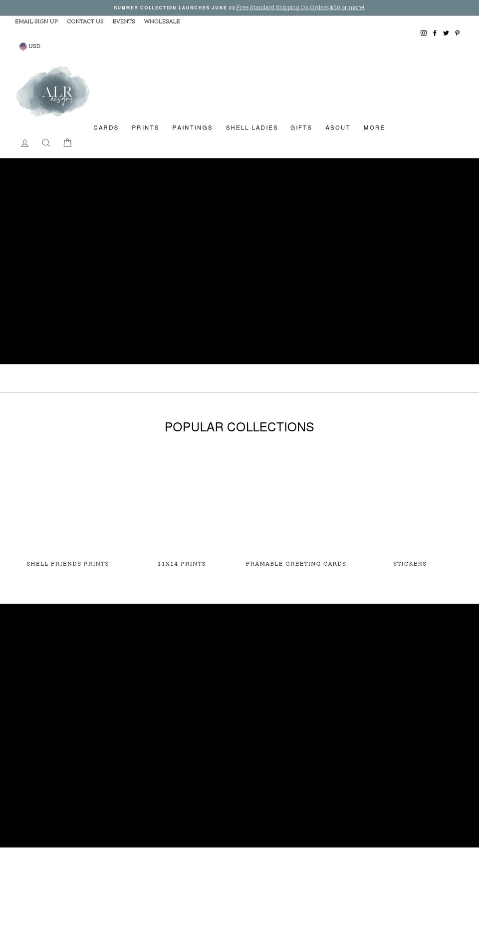 alr-designs.com shopify website screenshot