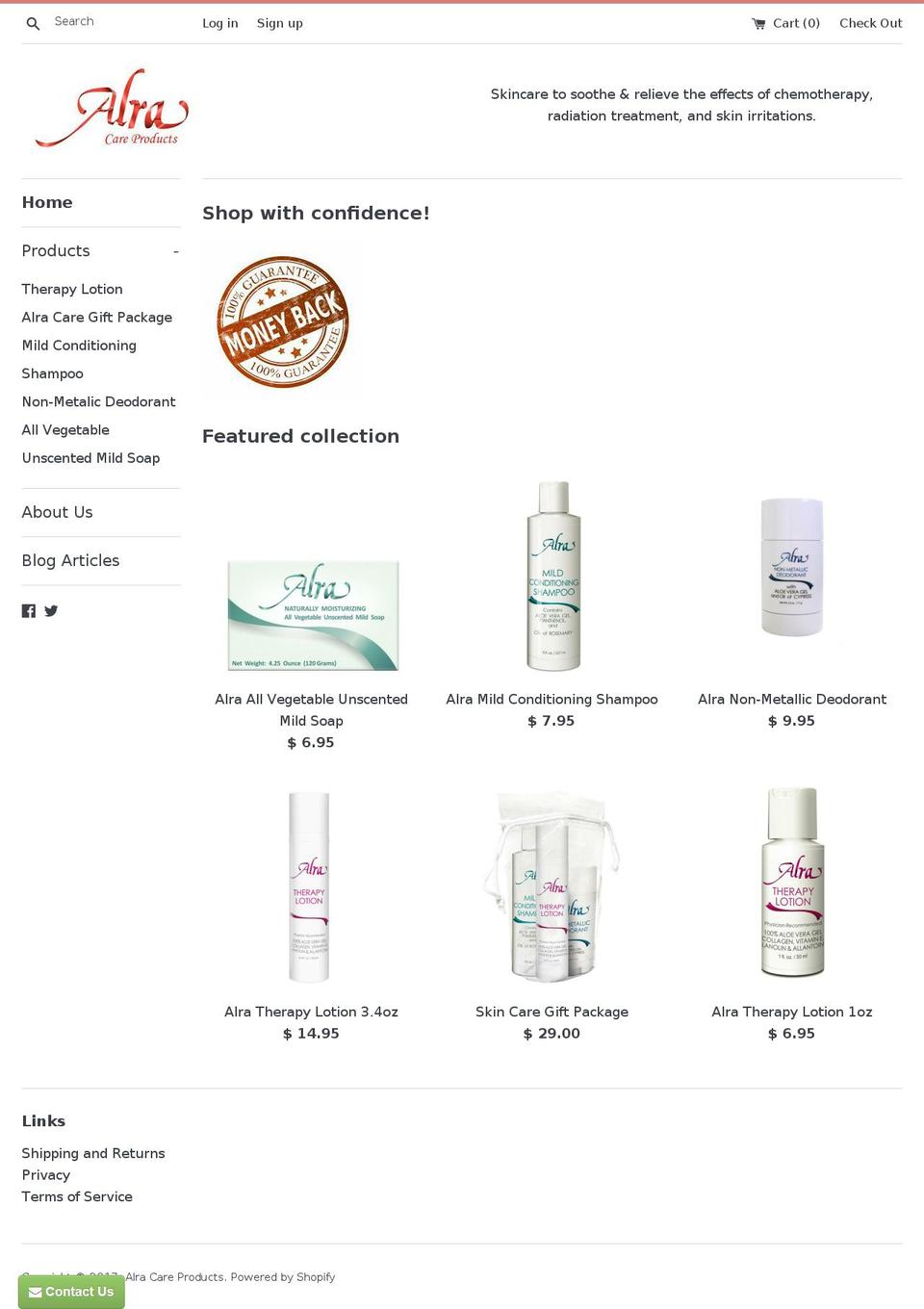 alra.com shopify website screenshot