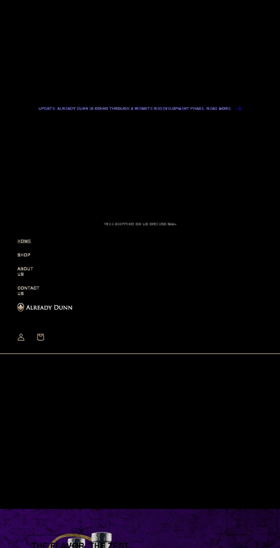 alreadydunnsauce.com shopify website screenshot