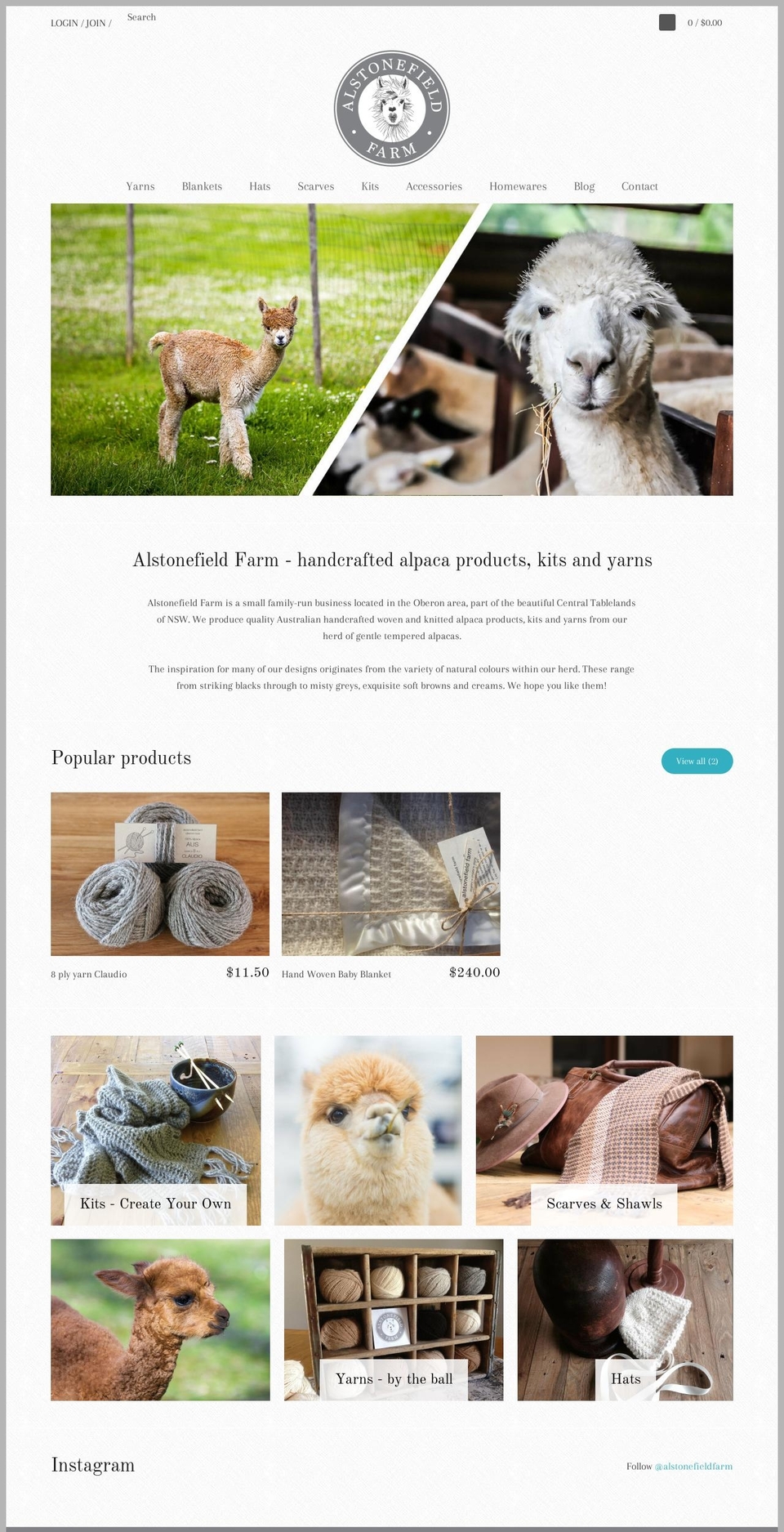 alstonefield.com.au shopify website screenshot
