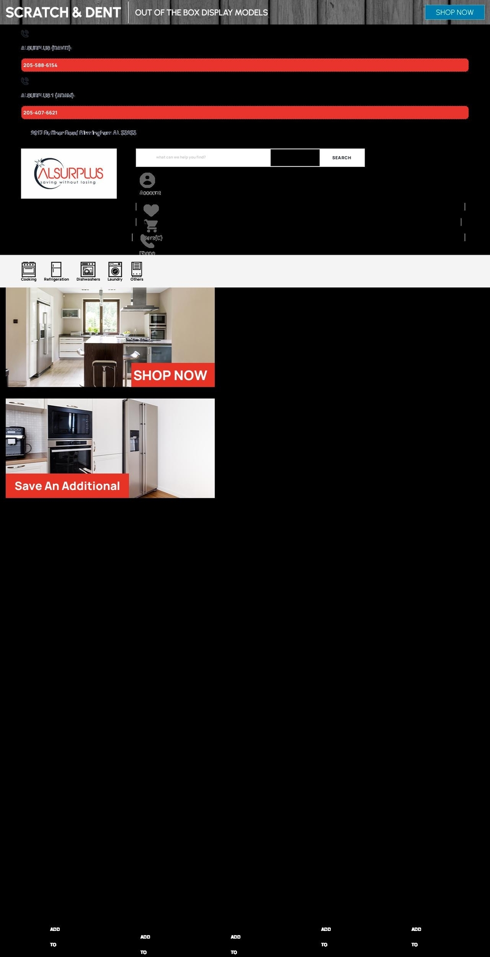alsurplus.com shopify website screenshot