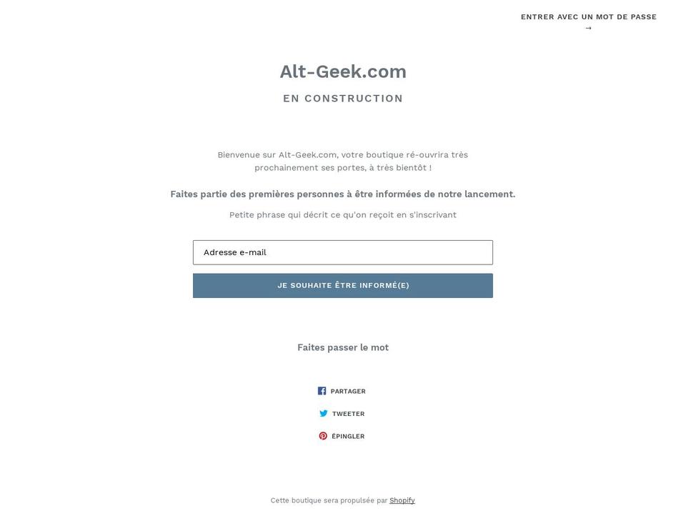 alt-geek.com — Shopify storefront screenshot