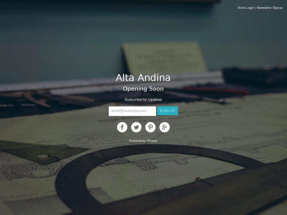 altaandina.com — Shopify storefront screenshot