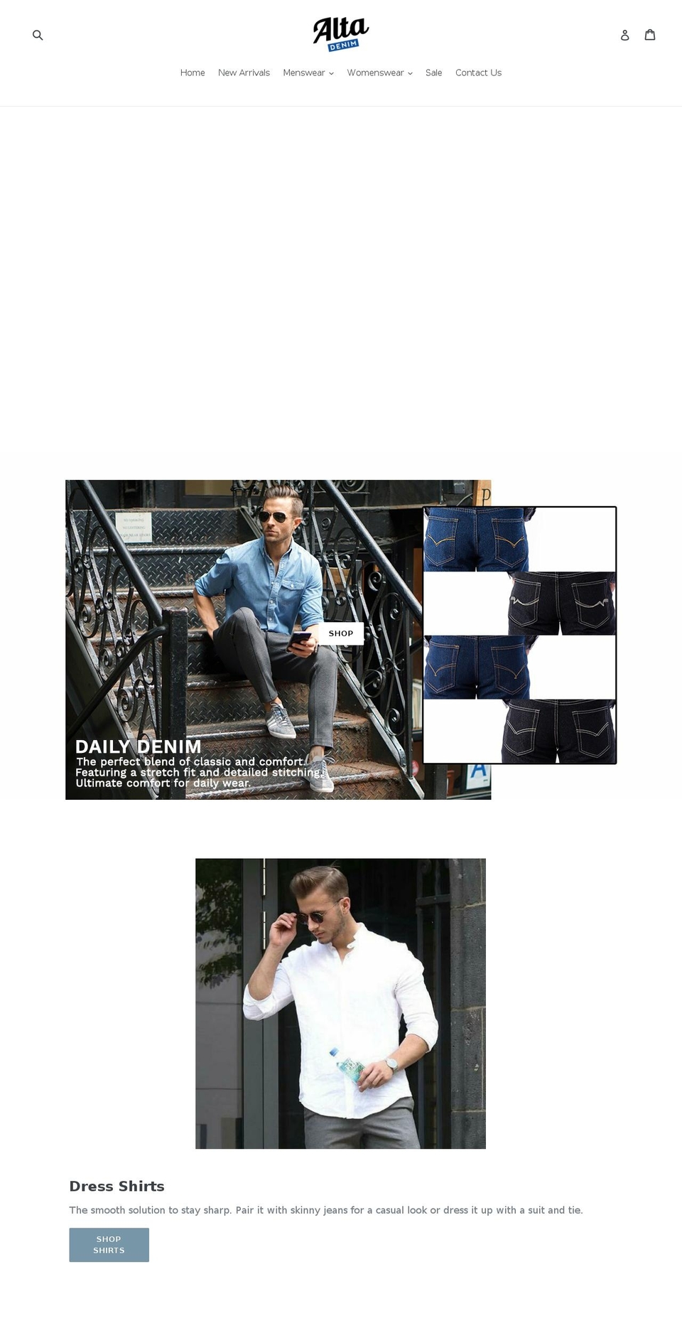 altadenim.com — Shopify storefront screenshot