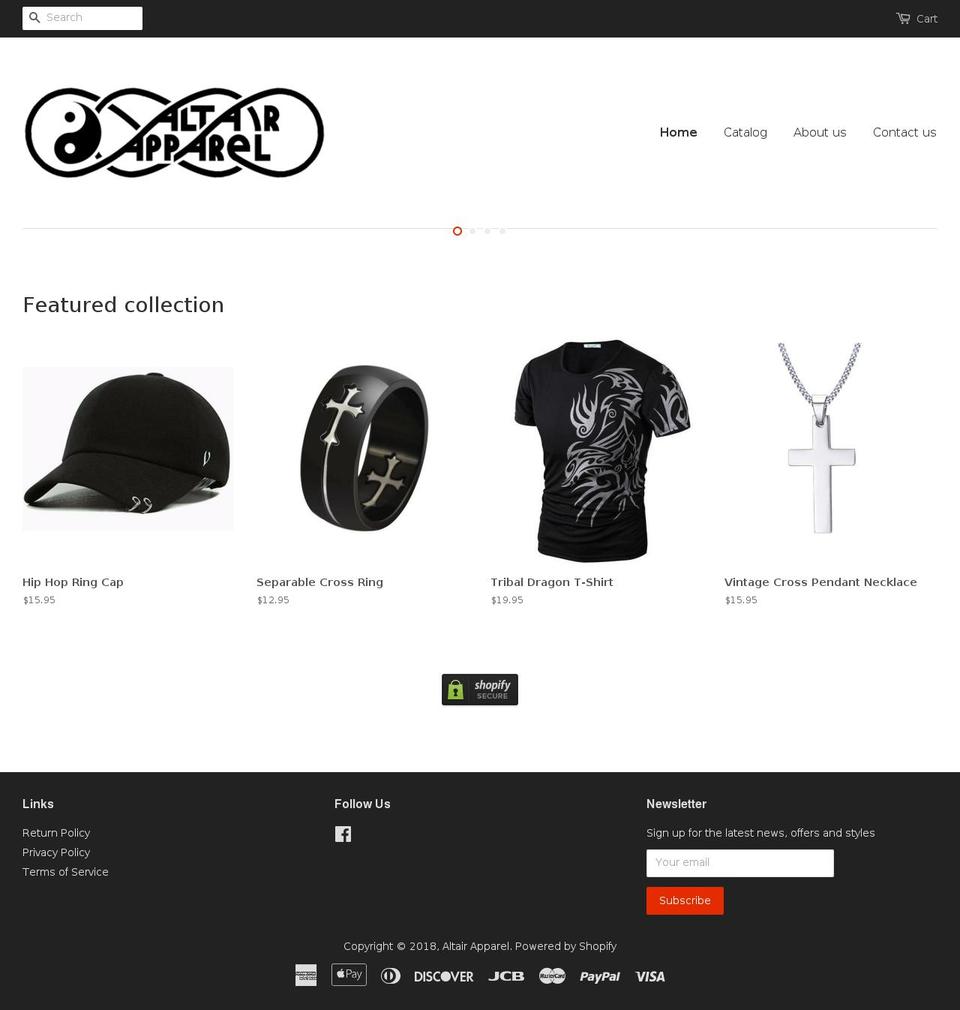 altairapparel.com — Shopify storefront screenshot