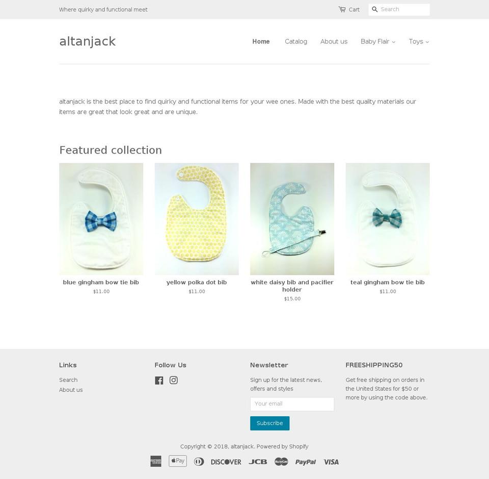 altanjack.com shopify website screenshot