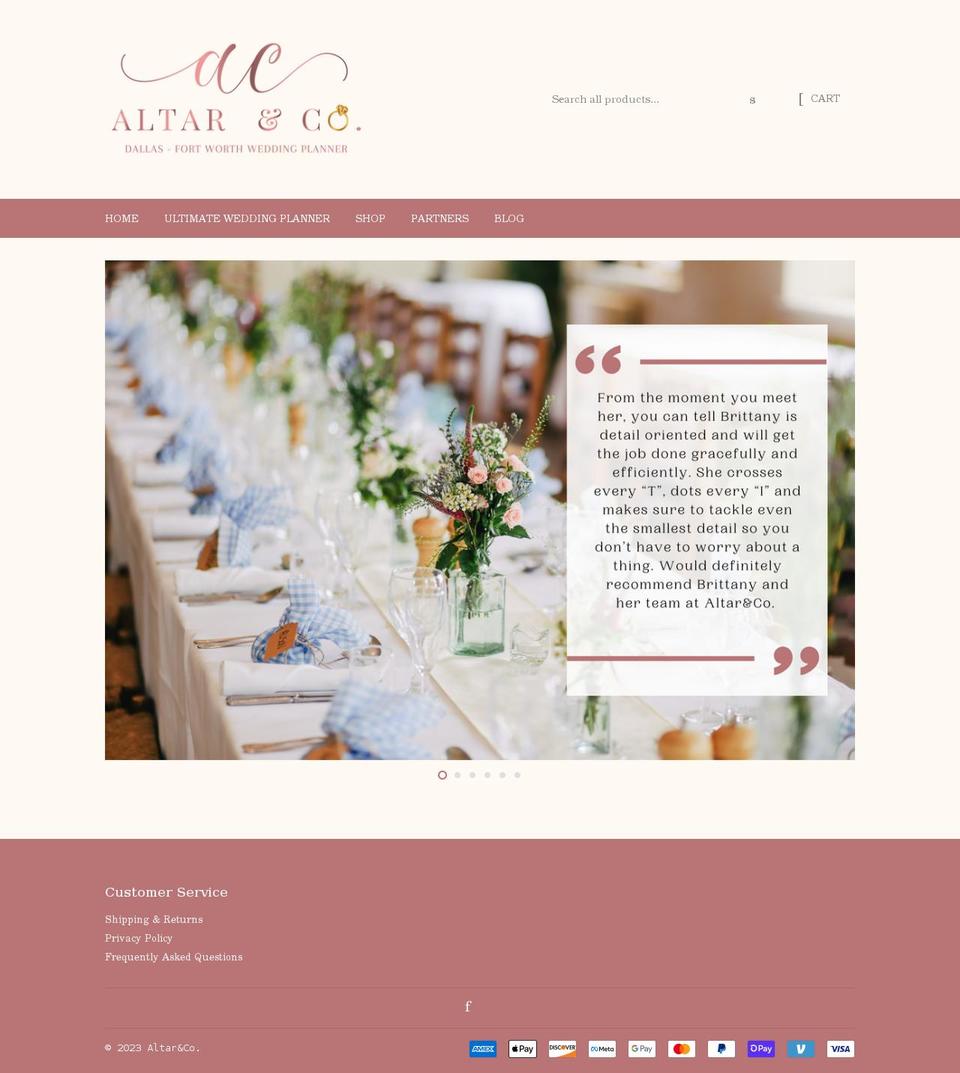 altarandco.com shopify website screenshot