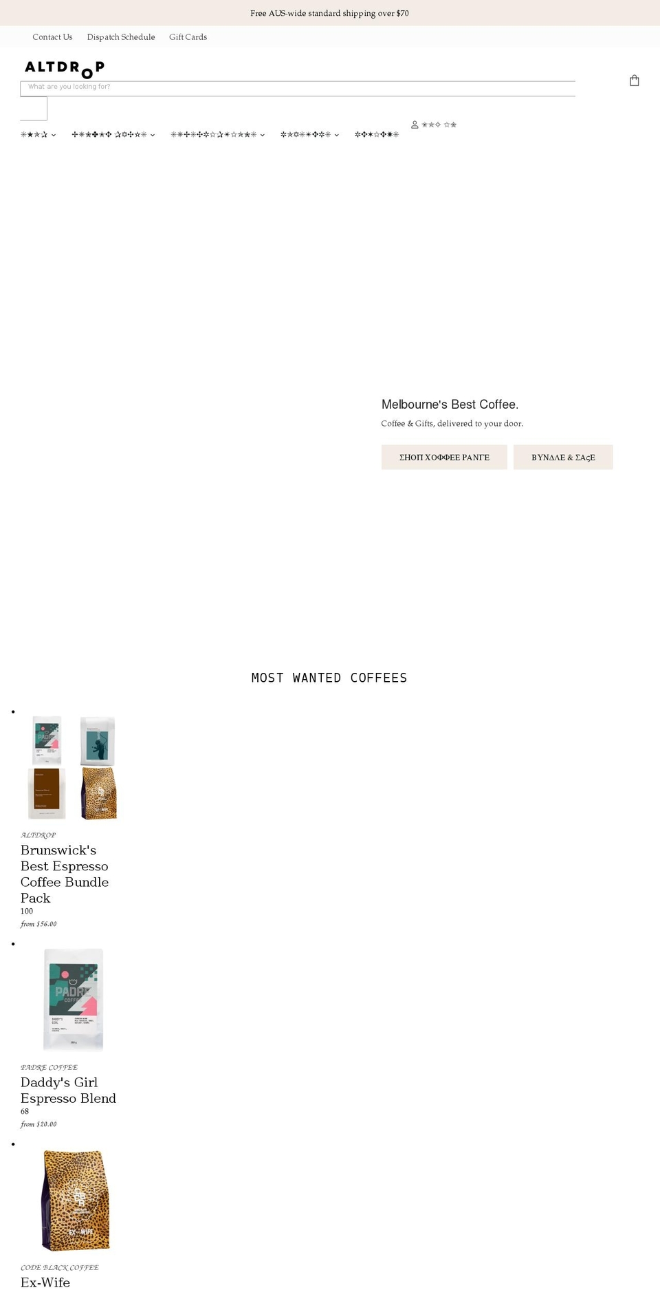 altdrop.com.au shopify website screenshot