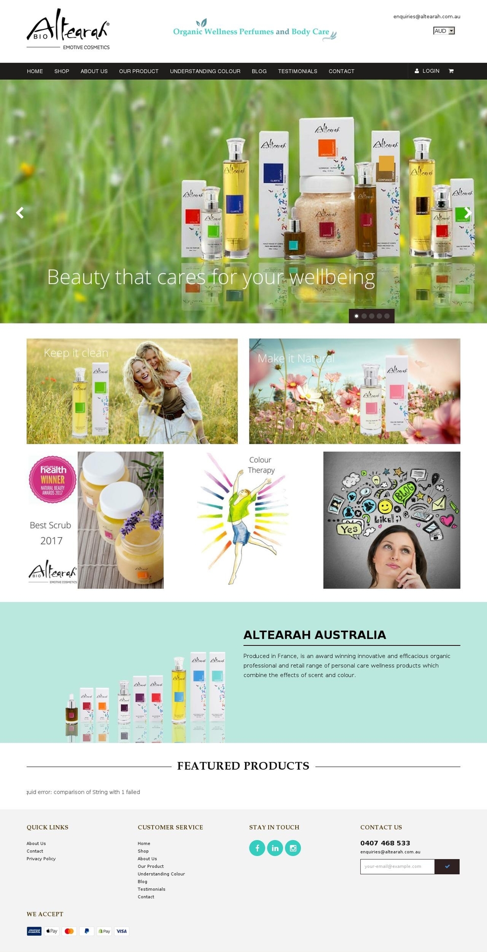 altearah.com.au shopify website screenshot
