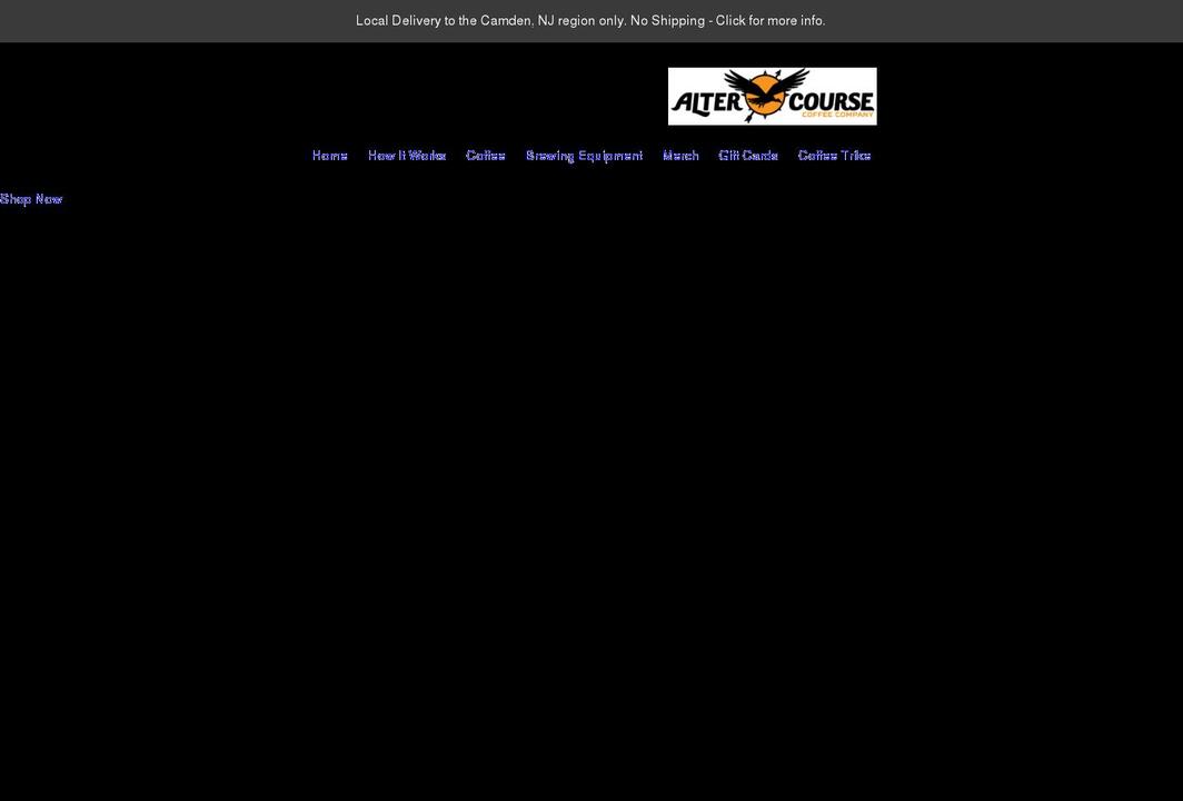 altercoursecoffee.com shopify website screenshot