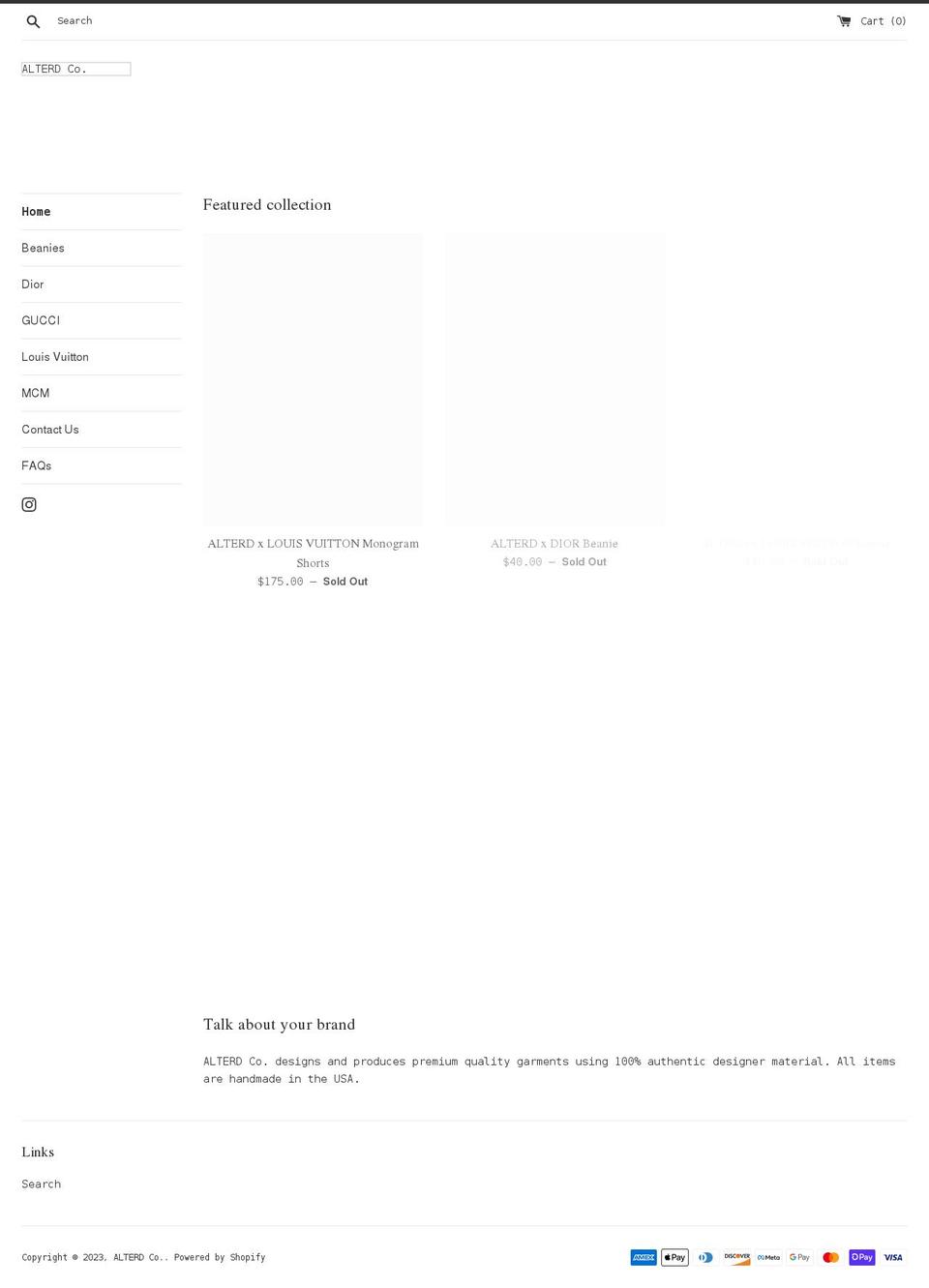 alterdco.com shopify website screenshot
