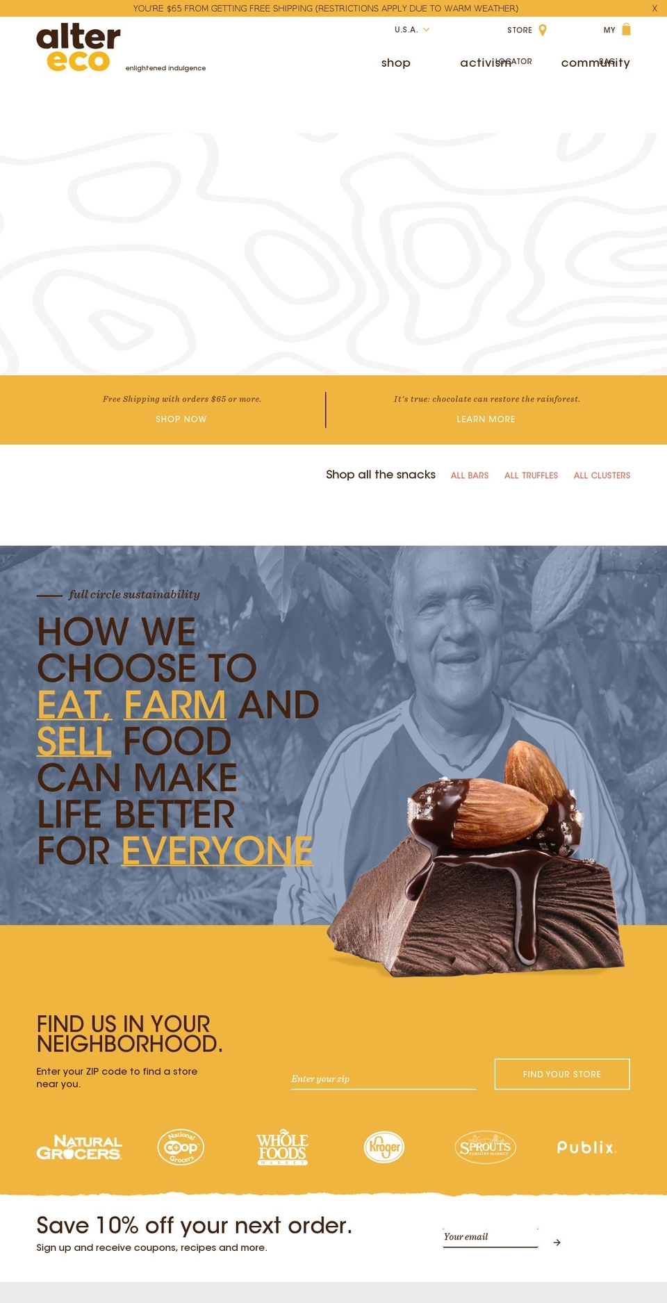 Alter Eco Sleepless Theme 5\/1 Shopify theme site example alterecofoods.com