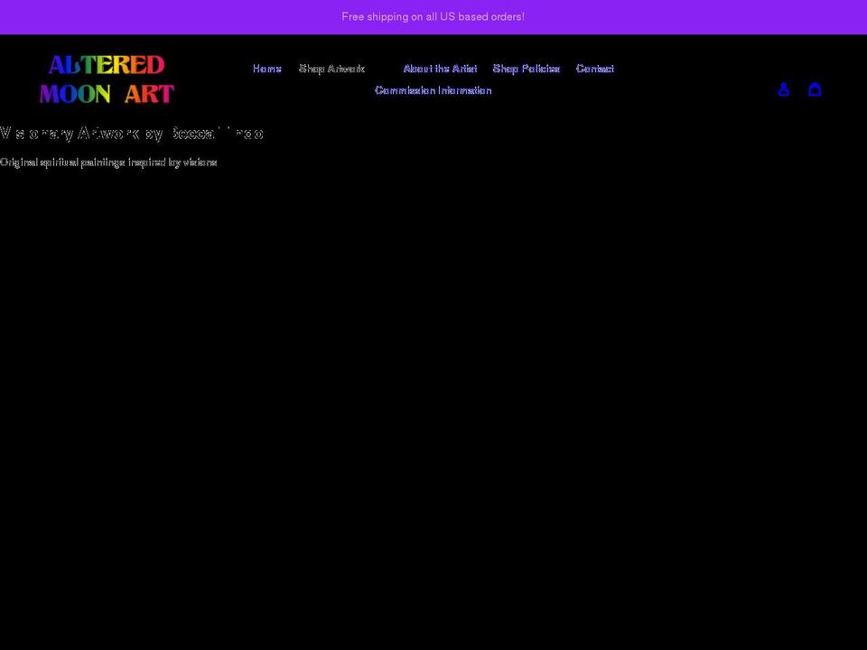 alteredmoonart.com shopify website screenshot