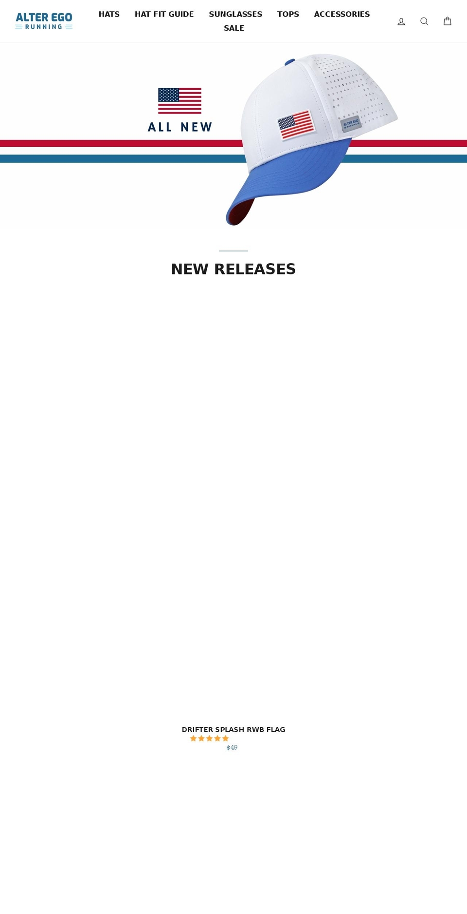 alteregorunning.com shopify website screenshot