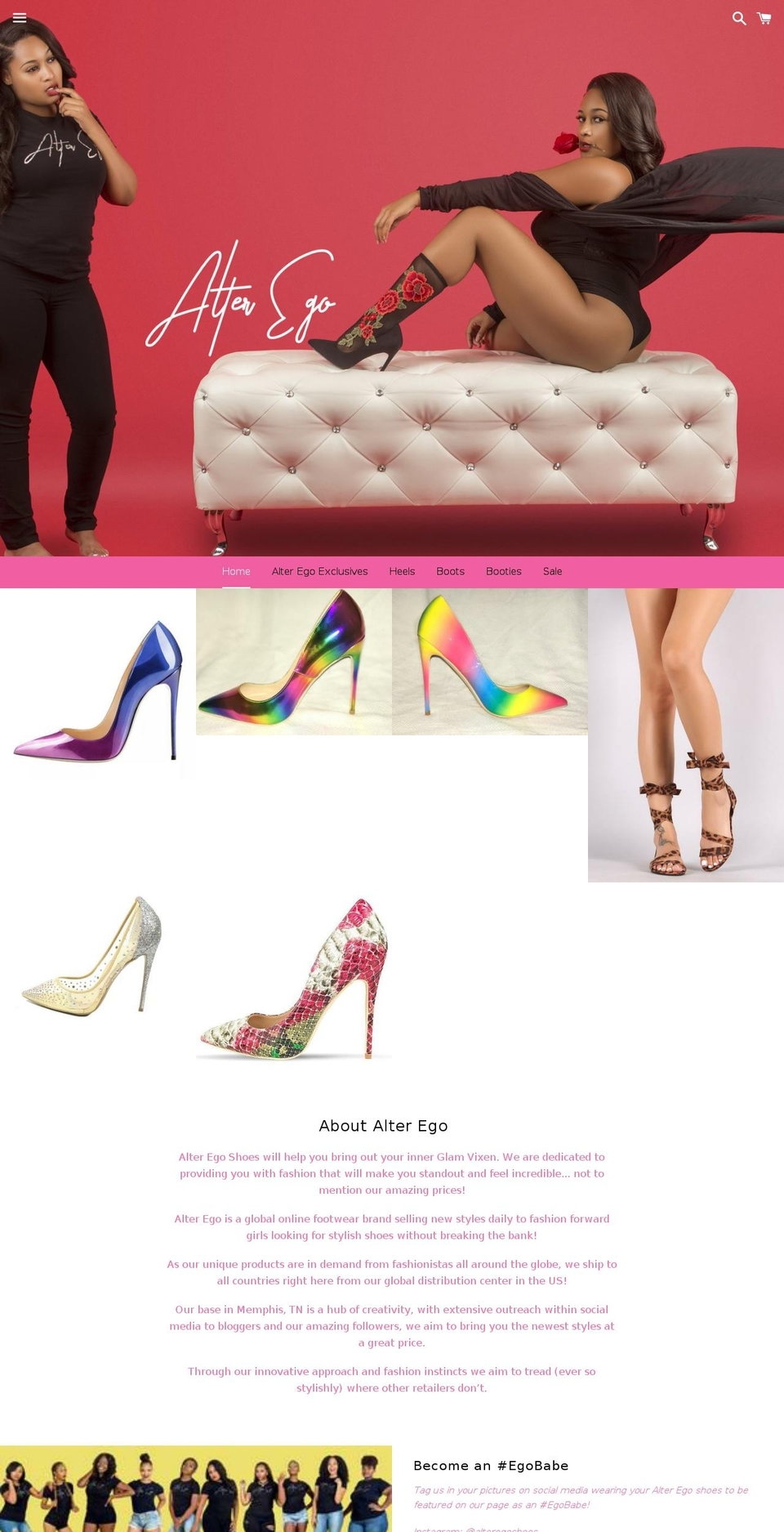 alteregoshoes.com — Shopify storefront screenshot