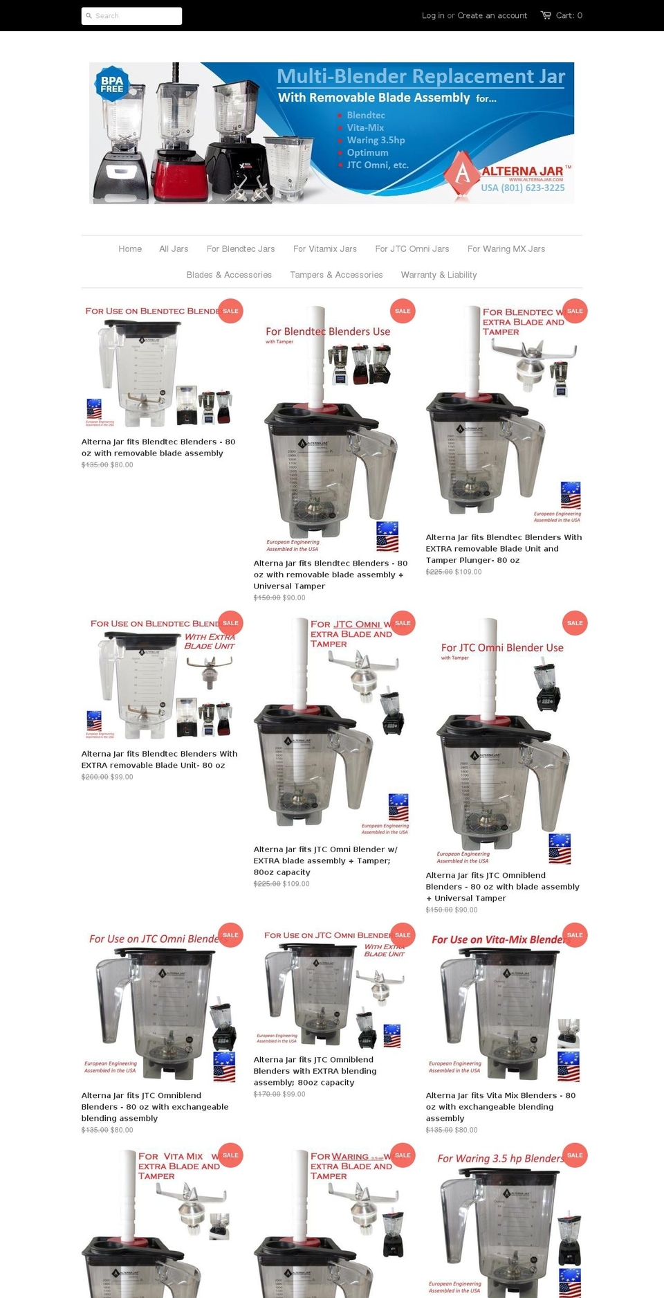 alternajar-store.com shopify website screenshot