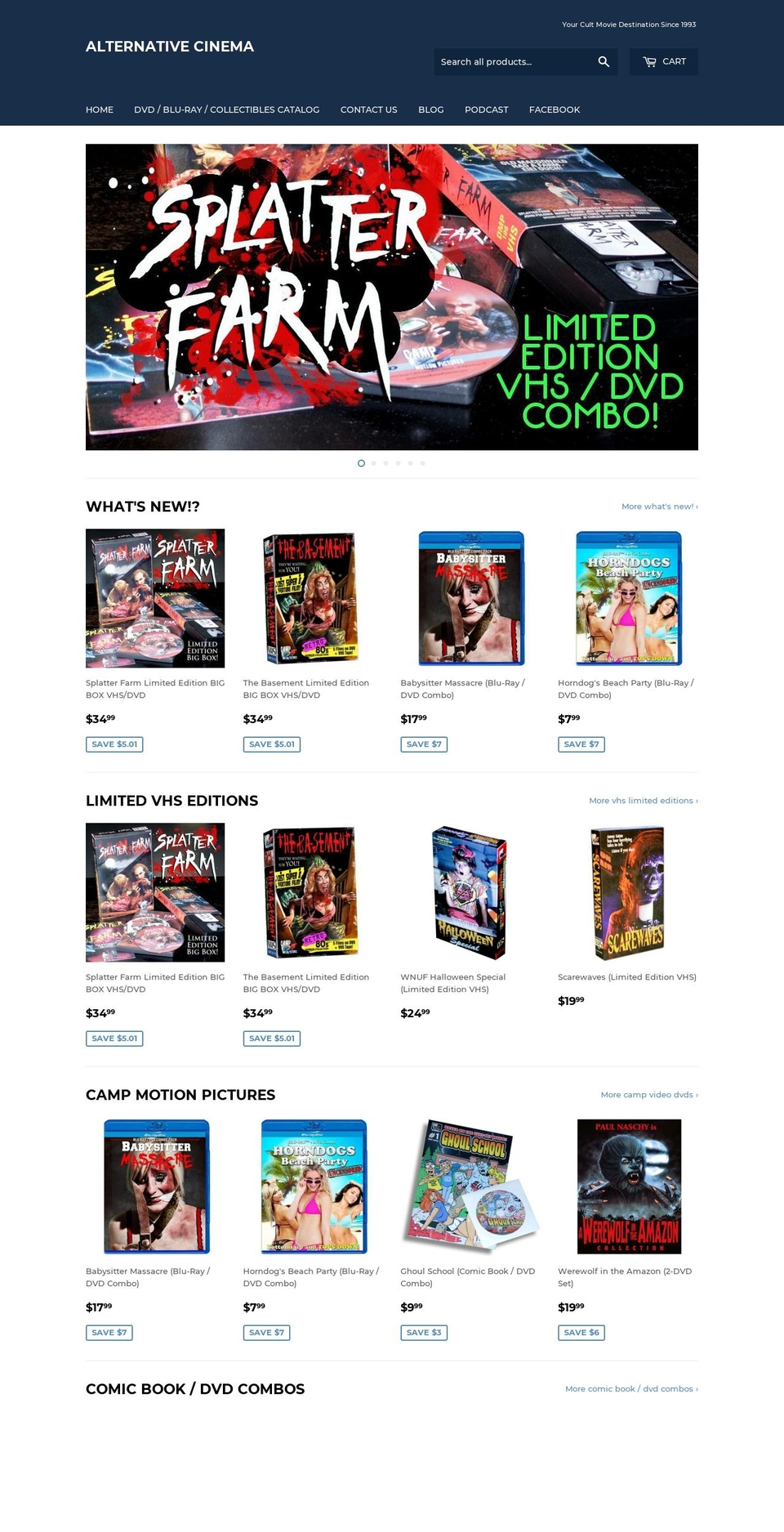 alternativecinema.com — Shopify storefront screenshot