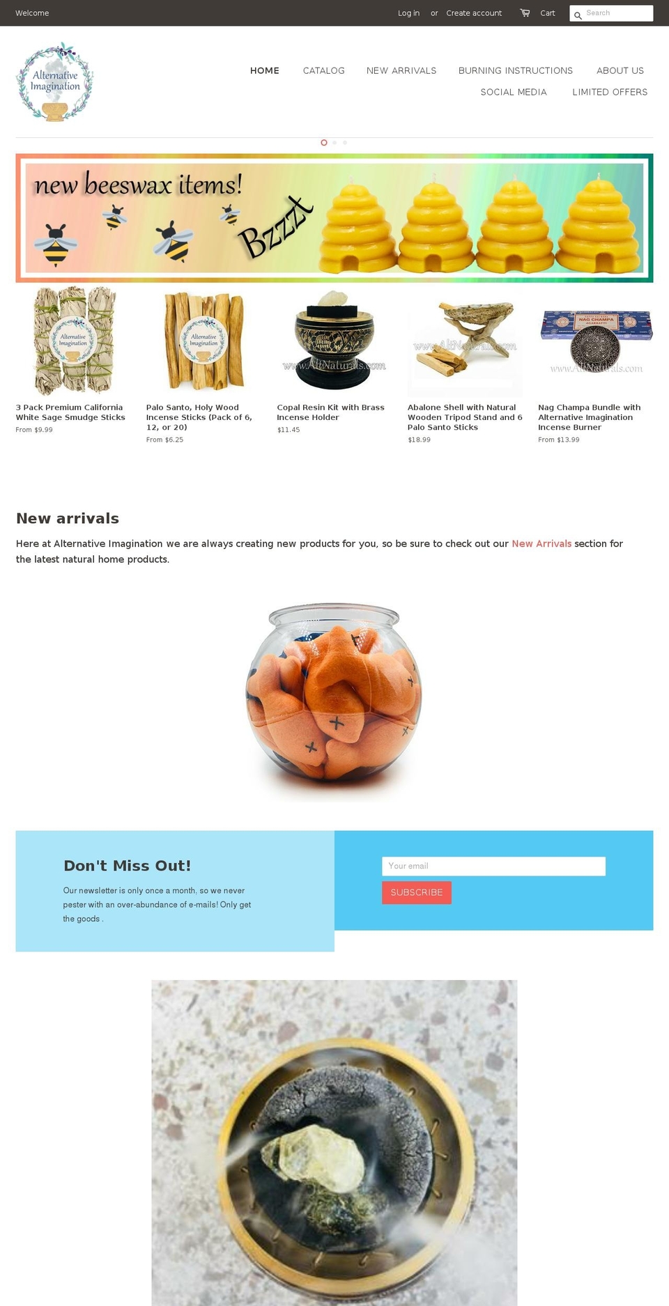 alternativeimagination.com shopify website screenshot