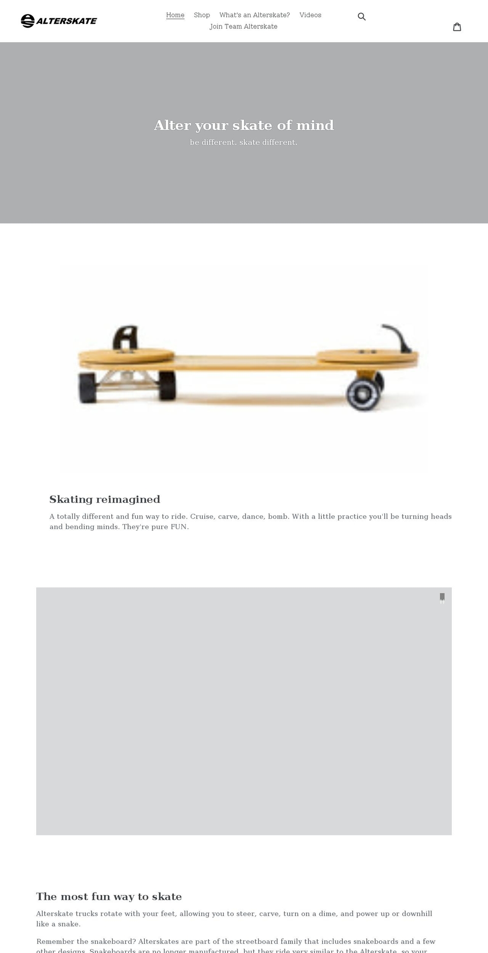 alterskate.com shopify website screenshot