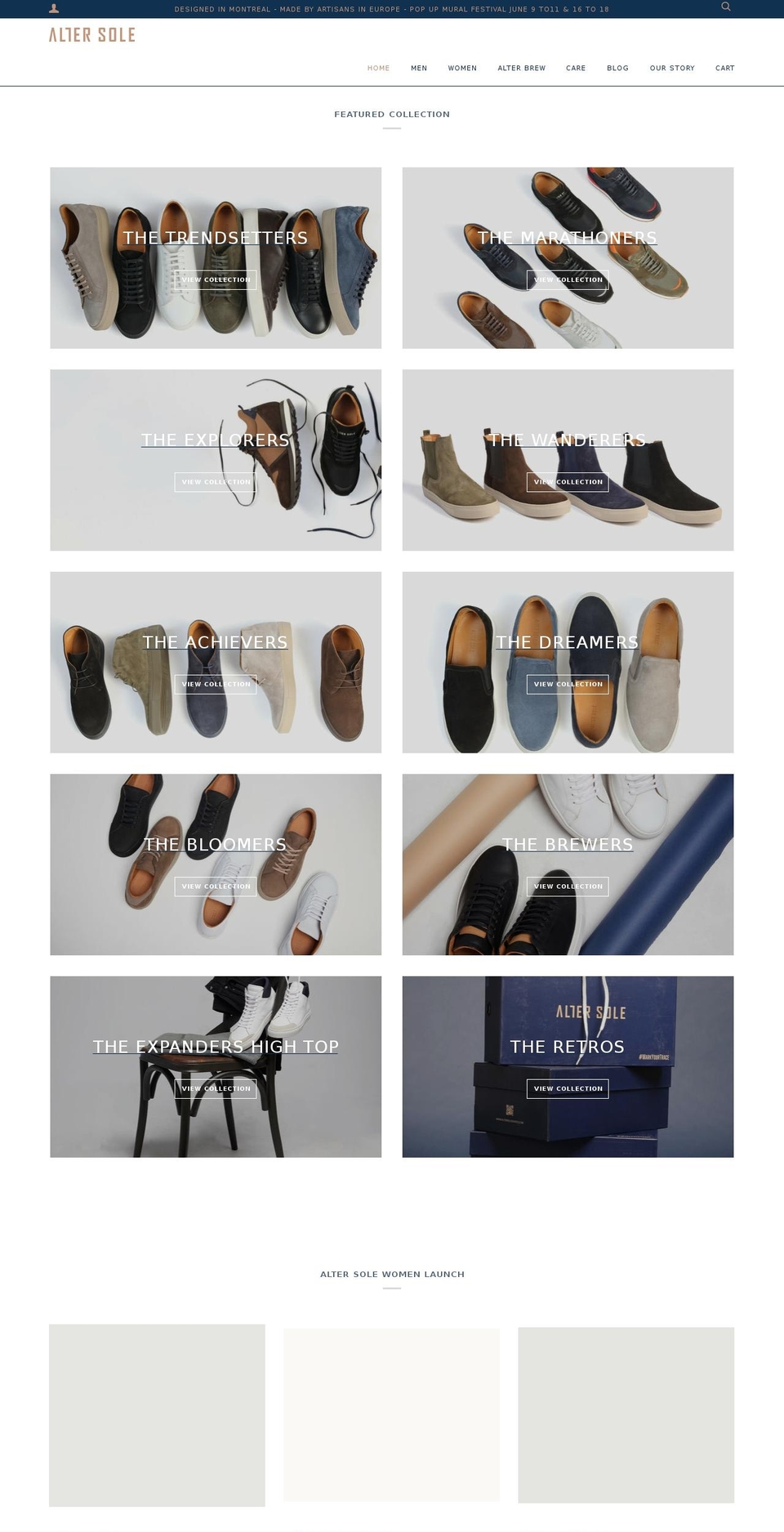 altersoleshoes.com shopify website screenshot