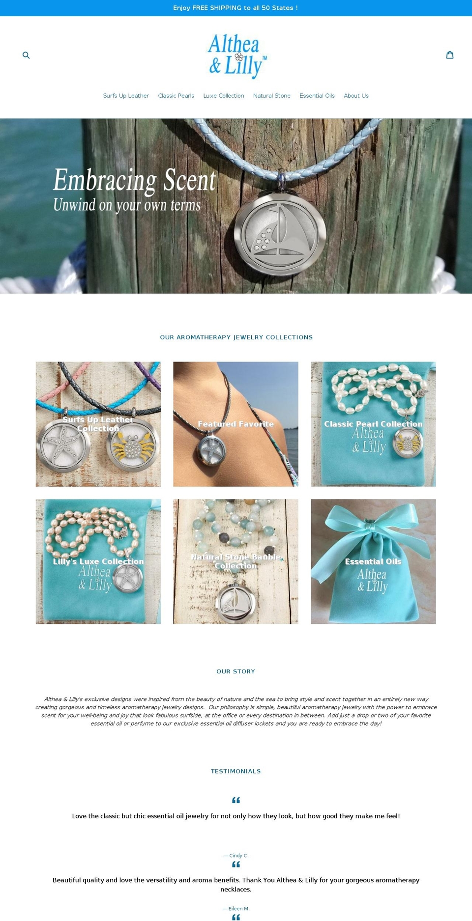 altheaandlilly.com — Shopify storefront screenshot