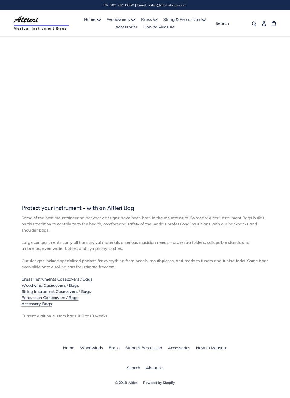 altieribags.com — Shopify storefront screenshot